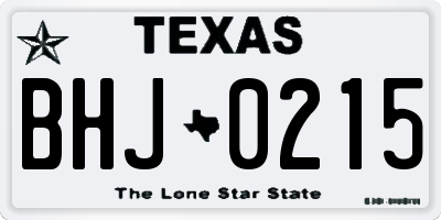 TX license plate BHJ0215
