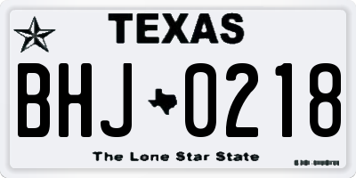 TX license plate BHJ0218