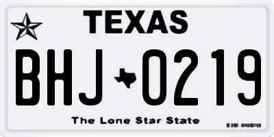 TX license plate BHJ0219