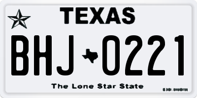 TX license plate BHJ0221