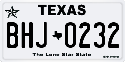 TX license plate BHJ0232
