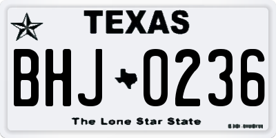 TX license plate BHJ0236