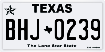TX license plate BHJ0239