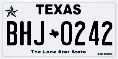 TX license plate BHJ0242
