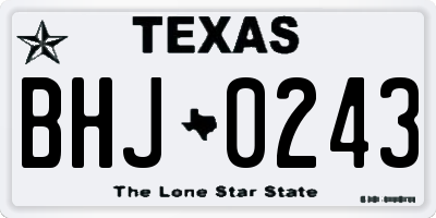 TX license plate BHJ0243