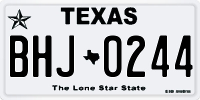 TX license plate BHJ0244