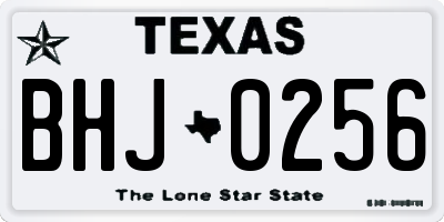 TX license plate BHJ0256