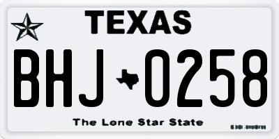 TX license plate BHJ0258