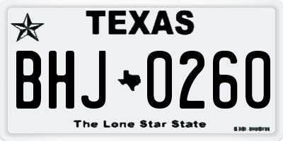 TX license plate BHJ0260