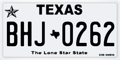 TX license plate BHJ0262