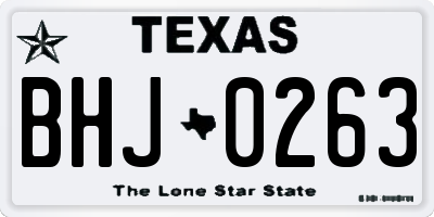TX license plate BHJ0263