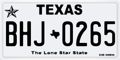 TX license plate BHJ0265