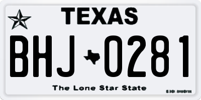 TX license plate BHJ0281