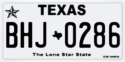 TX license plate BHJ0286