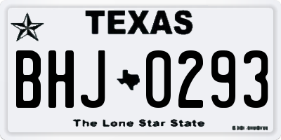TX license plate BHJ0293