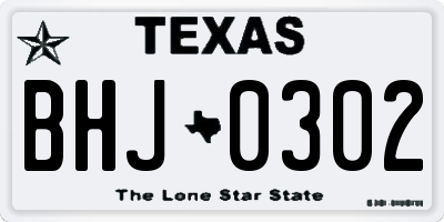 TX license plate BHJ0302