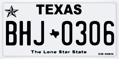TX license plate BHJ0306
