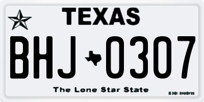 TX license plate BHJ0307