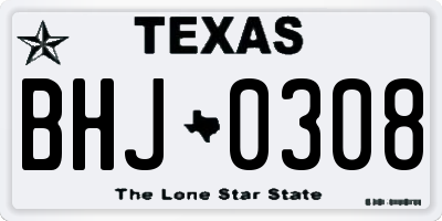 TX license plate BHJ0308