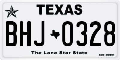 TX license plate BHJ0328
