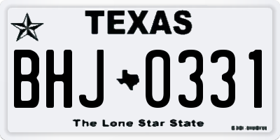 TX license plate BHJ0331