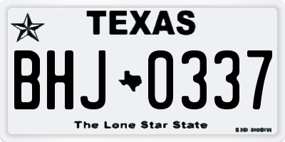 TX license plate BHJ0337