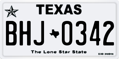 TX license plate BHJ0342