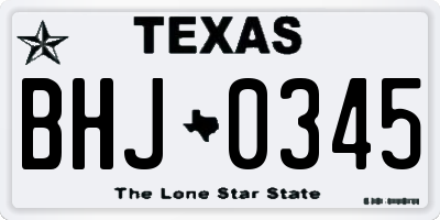 TX license plate BHJ0345