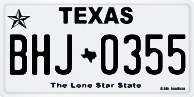 TX license plate BHJ0355