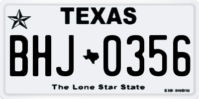 TX license plate BHJ0356