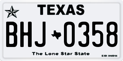 TX license plate BHJ0358