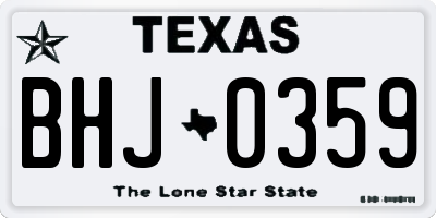 TX license plate BHJ0359