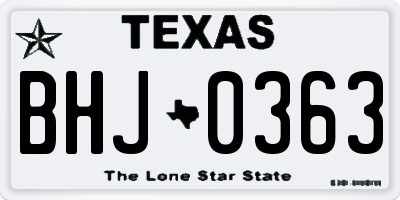 TX license plate BHJ0363