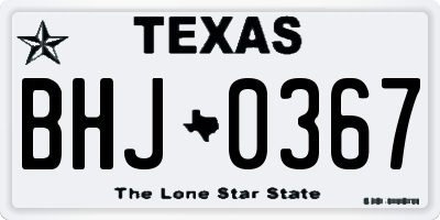 TX license plate BHJ0367
