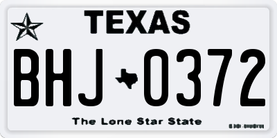 TX license plate BHJ0372