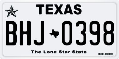 TX license plate BHJ0398