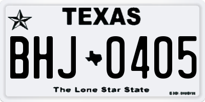 TX license plate BHJ0405