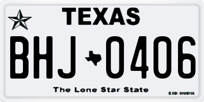 TX license plate BHJ0406