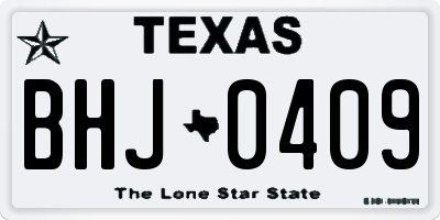 TX license plate BHJ0409