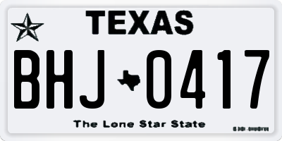 TX license plate BHJ0417