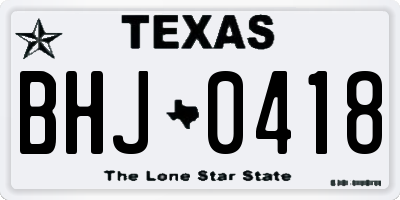 TX license plate BHJ0418