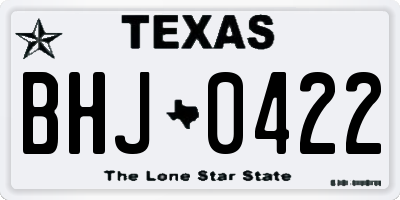 TX license plate BHJ0422