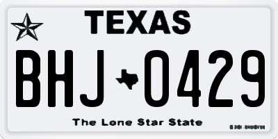 TX license plate BHJ0429