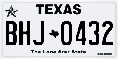 TX license plate BHJ0432