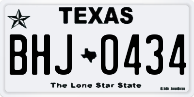 TX license plate BHJ0434
