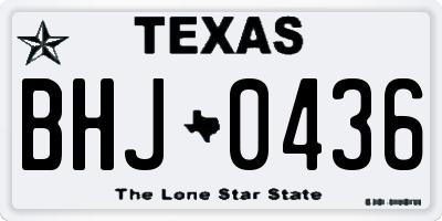 TX license plate BHJ0436