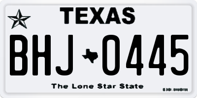 TX license plate BHJ0445