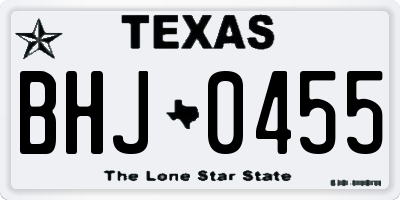 TX license plate BHJ0455