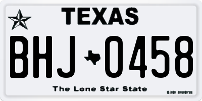 TX license plate BHJ0458
