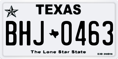 TX license plate BHJ0463